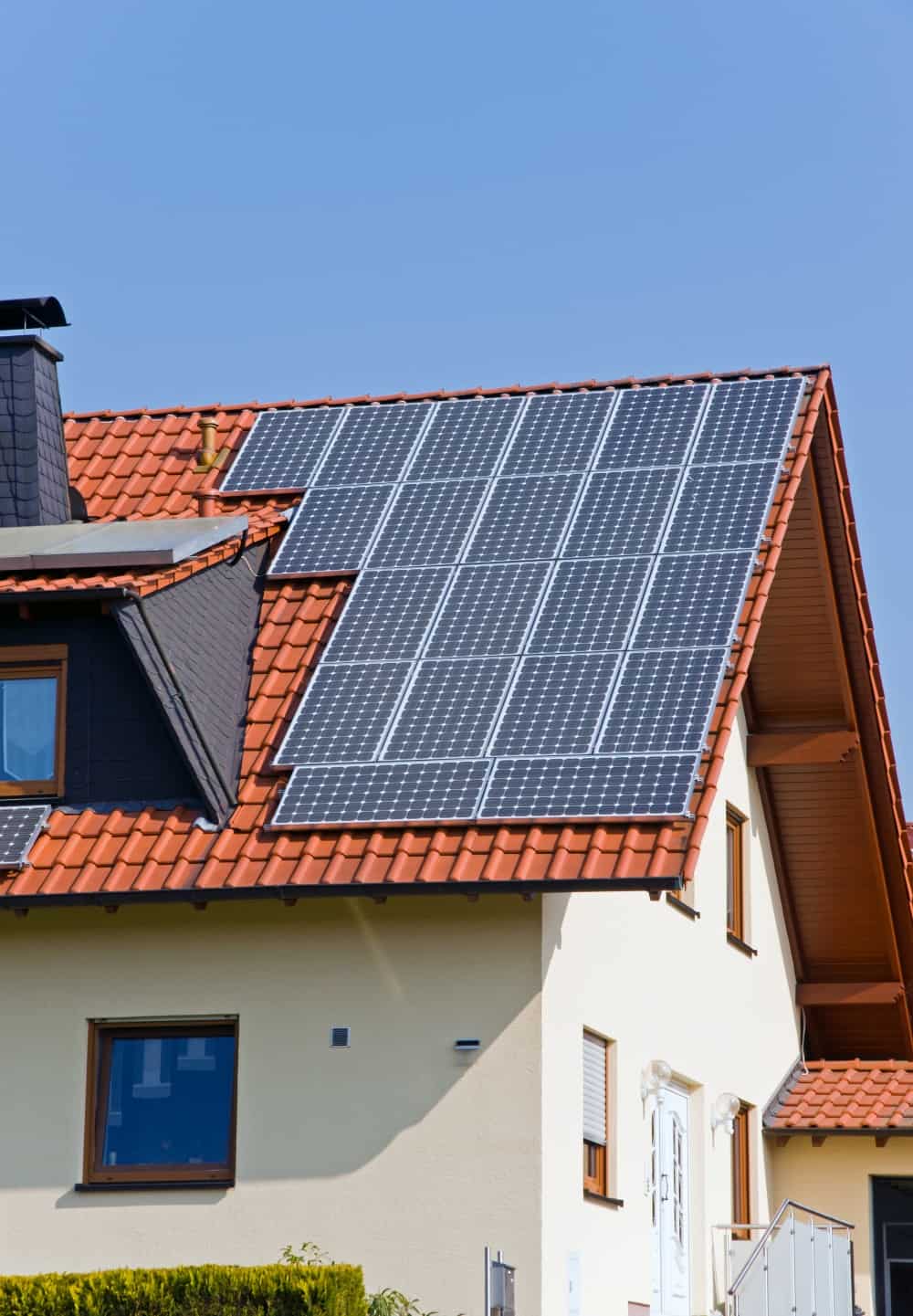 Solar panels on house